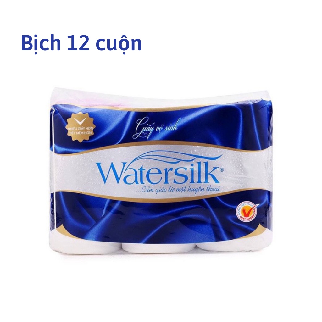 Giấy Vệ Sinh Watersilk 10 Cuộn 12 Cuộn/Túi Có Lõi Cao Cấp