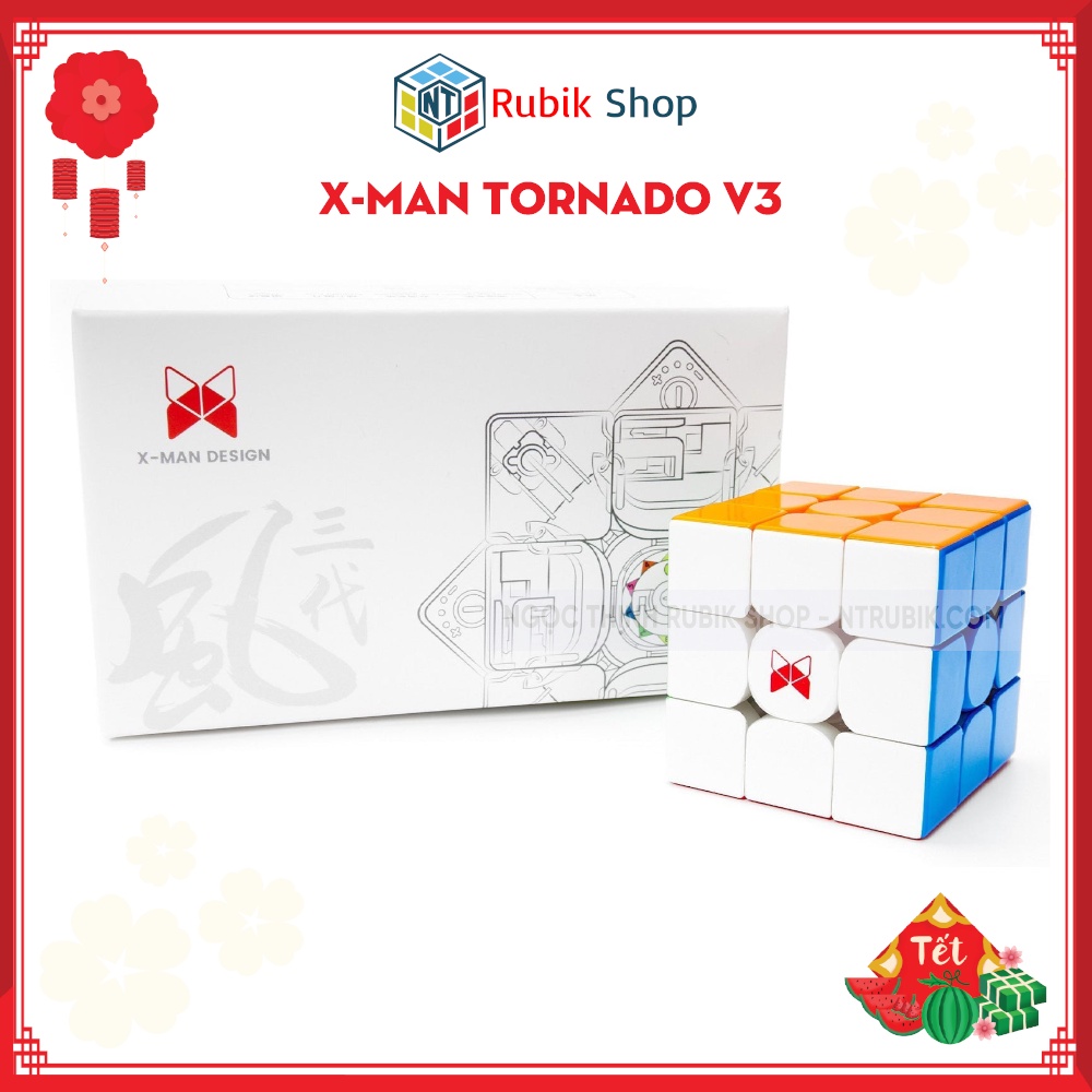 Rubik 3x3 X-man Design Tornado V3 M Stickerless 09/2022 3 phiên bản Standard, Flagship, Pioneer(Có nam châm)