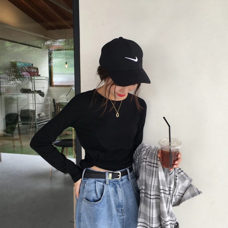 Áo thun mỏng IELGY tay dài màu trơn dễ phối đồ thời trang cho nữ