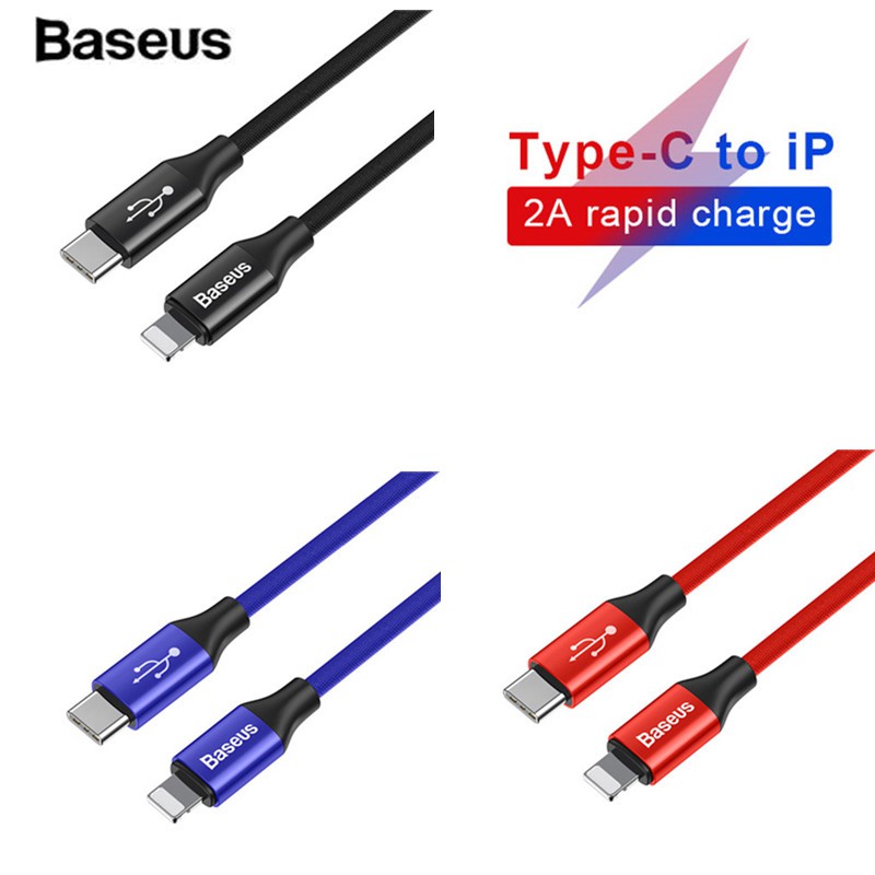 Cáp sạc dữ liệu bện nylon Baseus USB-C Lightning 1-2M