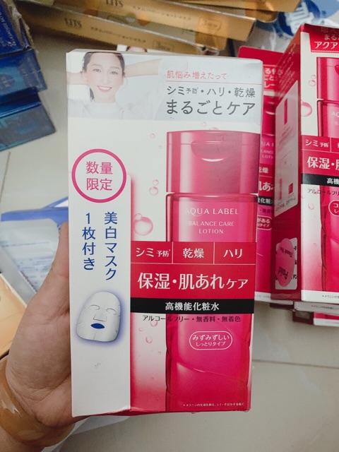 Nước hoa hồng Aqualabel- shiseido mẫu mới Nhật tặng kèm mặt nạ