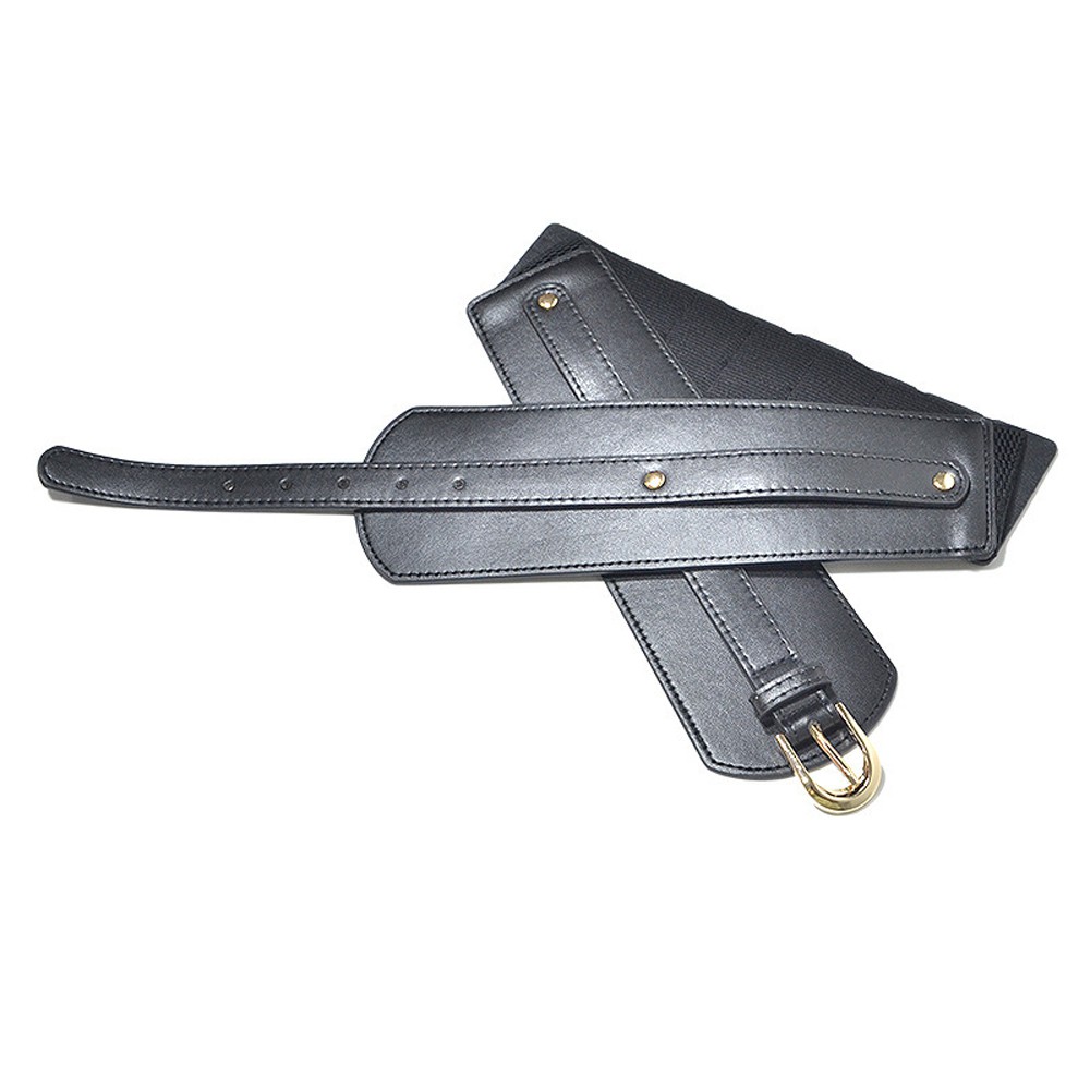 Thắt Lưng Nữ Giả Da Bản Rộng Màu Trơn Phong Cách Vintage