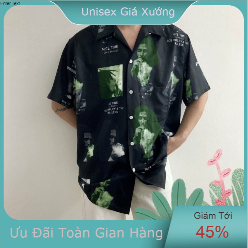 Áo Sơ Mi Tay Ngắn Unisex Cổ Bẻ Phong Cách Hàn Quốc Freesize