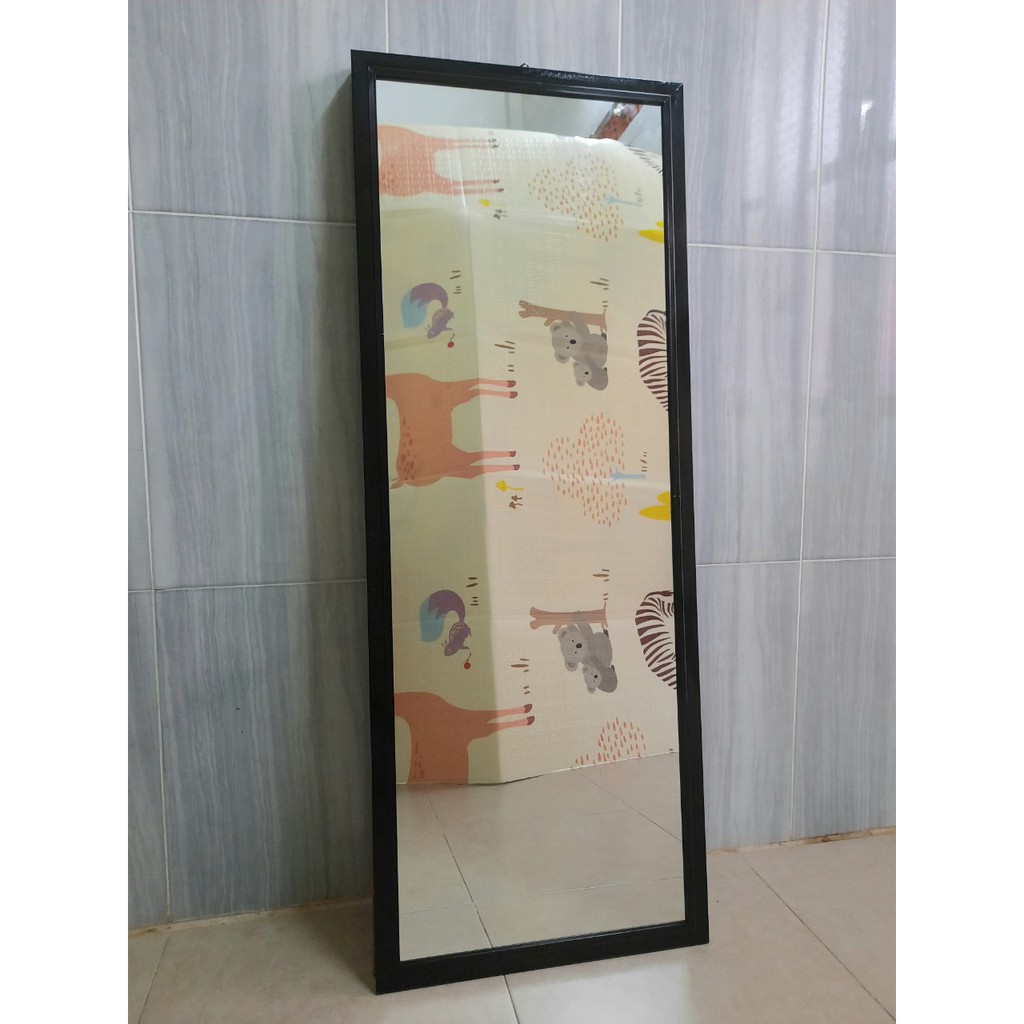 [Mã LIFEXANH03 giảm 10% đơn 500K] Gương soi toàn thân decor màu đen kích thước 40 x 110 cm (Khung nhôm cao cấp)