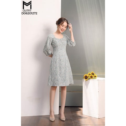 Đầm suông tay lỡ bo chun tay cổ vuông đánh nhúm ngực[GIÁ GỐC 780K,FREE SHIP ĐƠN TRÊN 500K]