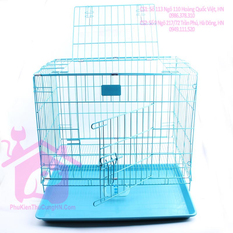 Lồng sơn tĩnh điện Size M 60x42x51cm có thể gấp gọn - Phụ kiện chó mèo Pet shop Hà Nội