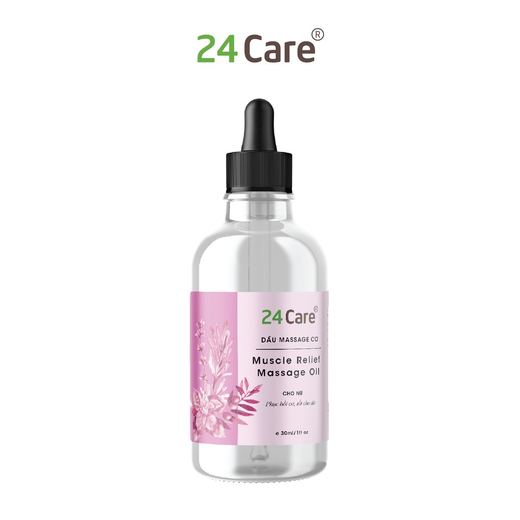 Dầu masage tinh dầu 24Care phục hồi cơ, tốt cho da - NAM NỮ (30ml)