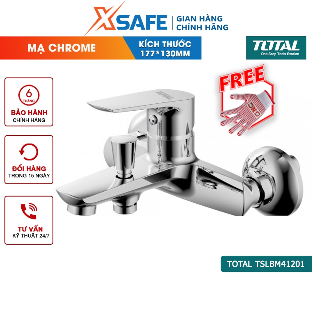 Vòi xả nước TOTAL TSLBM41201 lõi van chất lượng, thân đồng thau đánh bóng 2 lớp mạ chrome - chính hãng