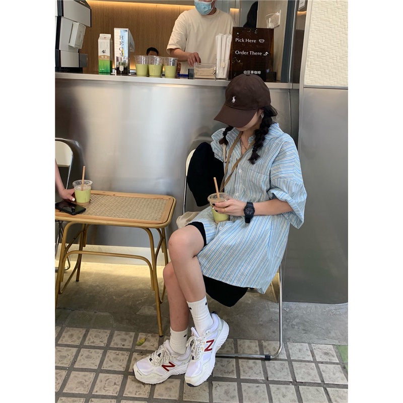 Áo Sơ Mi Tay Ngắn Dáng Rộng Phong Cách Hàn Quốc Dễ Phối Đồ