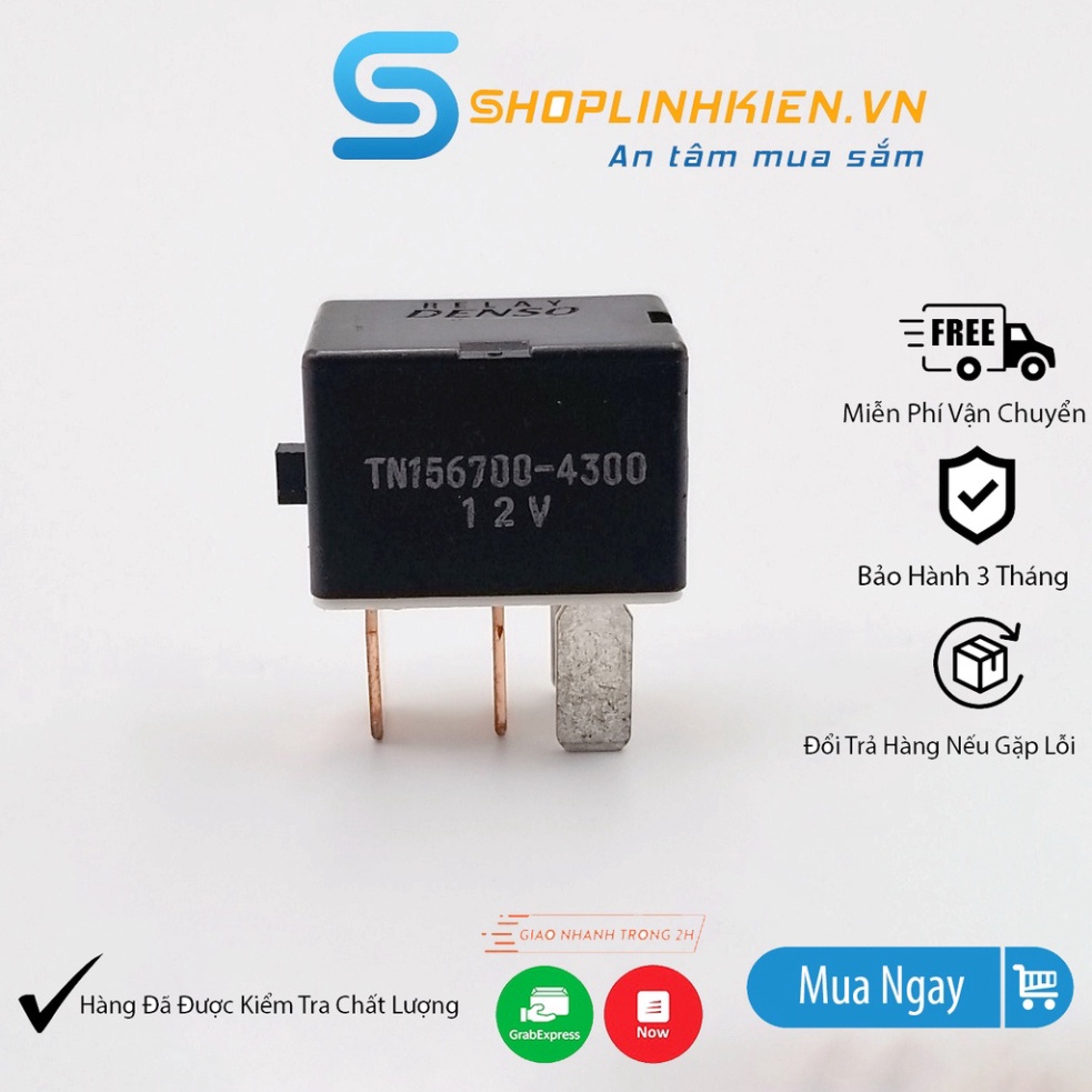 Relay xe máy 12V 4 Chân chịu dòng 40A DENSO TN156700-4300 Rơ Le Dòng Cao Rờ Le 12V Xe Máy
