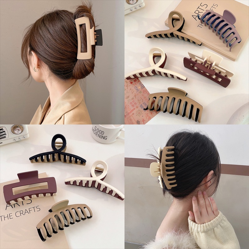 Kẹp tóc hình vuốt cá mập cỡ lớn màu sắc thanh lịch thời trang phong cách Hàn Quốc cho nữ