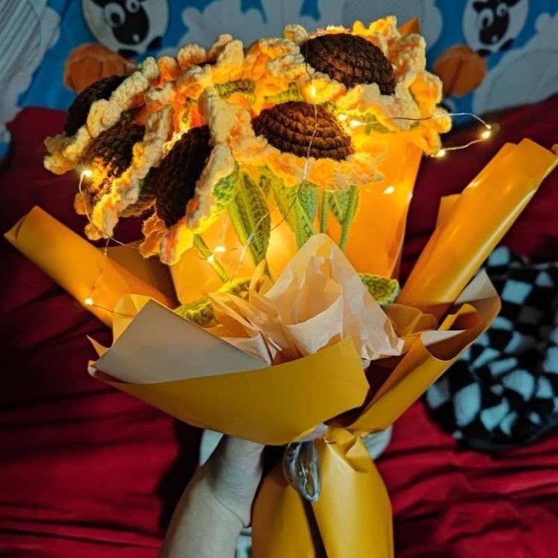 Hàng Bán Chạy Bó Hoa Hồng Đan Len Thủ Công Hoàn Thiện Hoa Hướng Dương Hoa Tulip Quà Tặng Ngày Lễ Tình Nhân Cho Ngày Của Mẹ