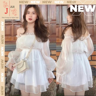 Váy Trễ Vai Ngực Bèo Nhún Bèo Áo Trễ Vai Tay Bồng Ngực Bèo Nhún Mã MC62149