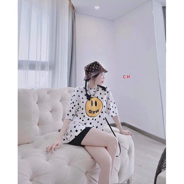 Sét bộ chấm bi mặt cười vàng quần lengging CO