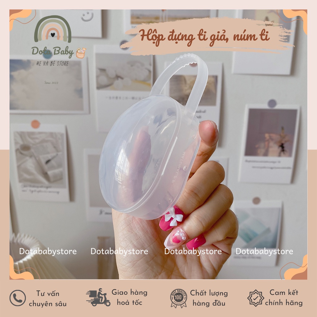 Hộp Đựng Ti Giả, Núm Ti Màu Trắng Siêu Xinh Cho Bé