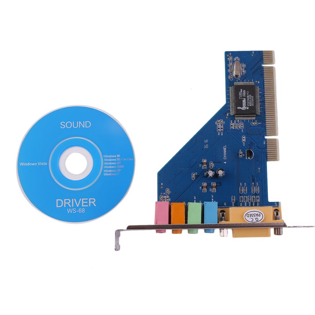 4 Channel 5.1 Surround 3D PCI Sound Audio Card for PC Windows XP/Vista/7