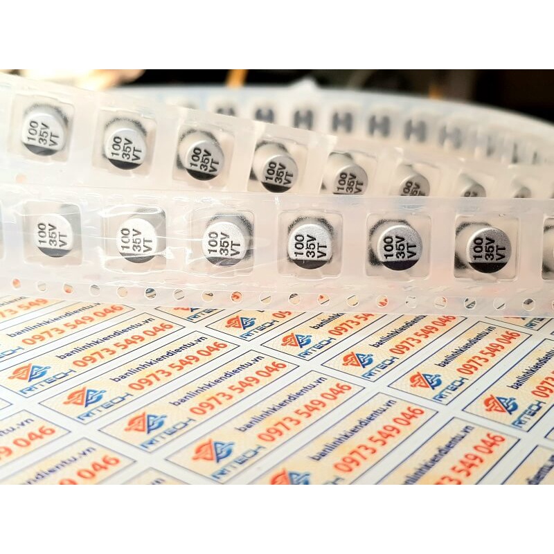 [Combo 10 chiếc] Tụ nhôm 100uF 35V kích thước 6.3×7.7mm