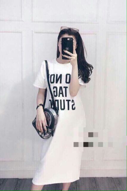 [ Sale xả kho ]  Đầm Suông Dáng Dài in MEOW dễ thương