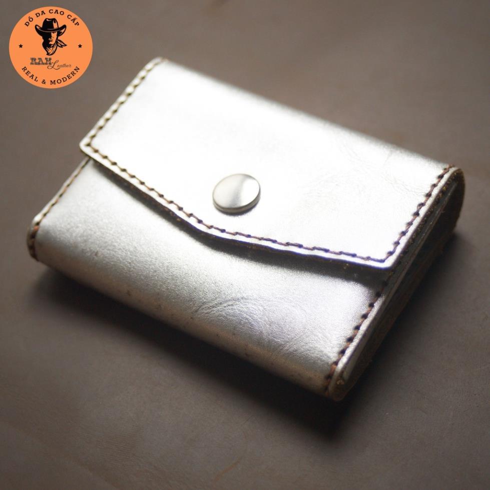 Ví Nữ Da Bò Màu Trắng Bạc Cao Cấp - Ram Leather