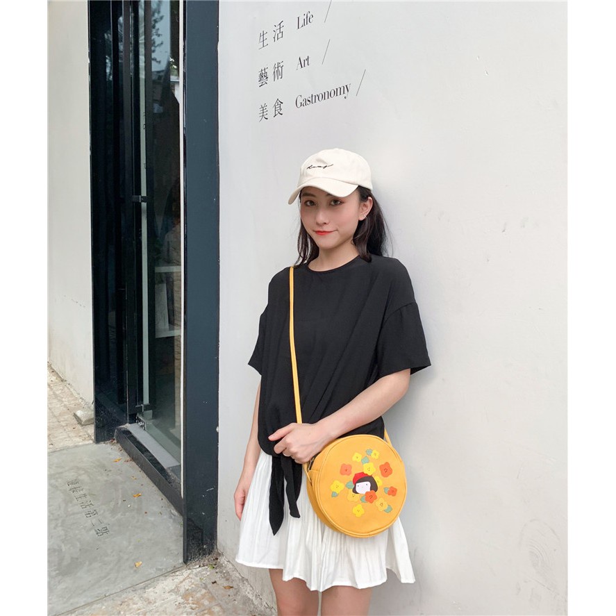 Túi đeo chéo canvas túi cầm tay họa tiết cô gái - Mã TV009