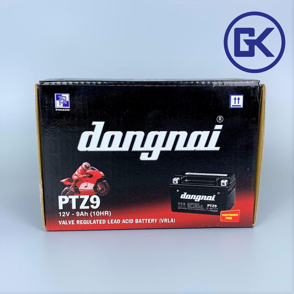 Ắc quy xe máy khô 12V-9AH ( 10HR ) lùn Đồng Nai PINACO (PTZ9)