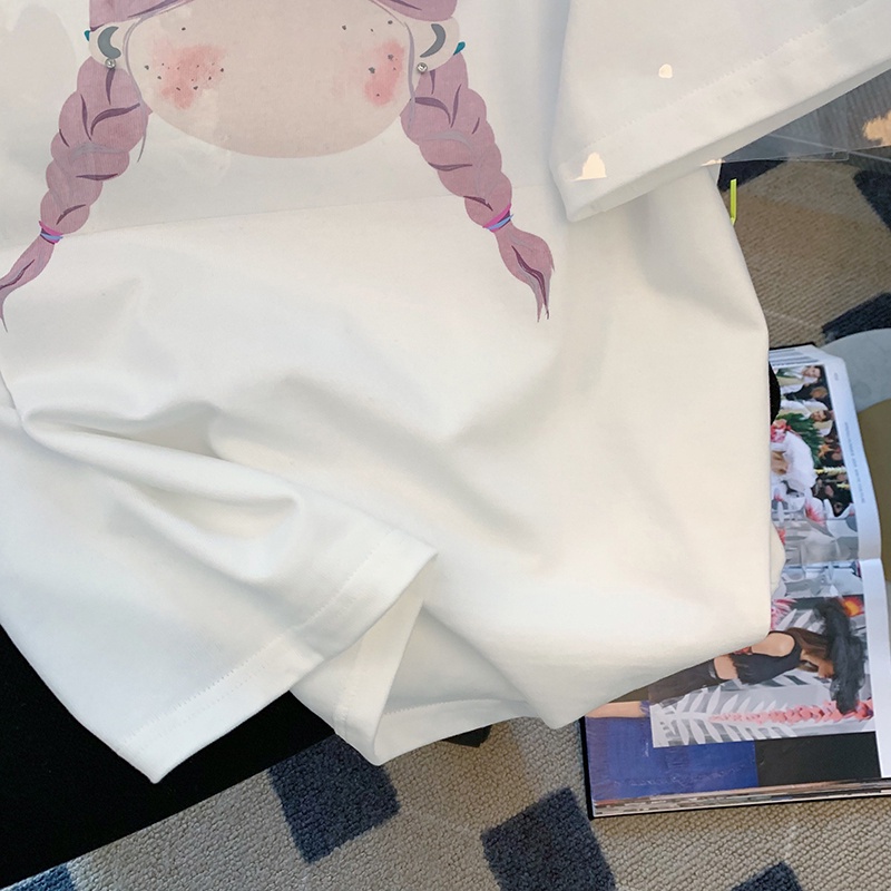 HIIXIIVI Áo Thun 100% cotton Tay Ngắn Cổ Tròn Thời Trang Mùa Hè Phong Cách Hàn Quốc Cho Nữ 2022