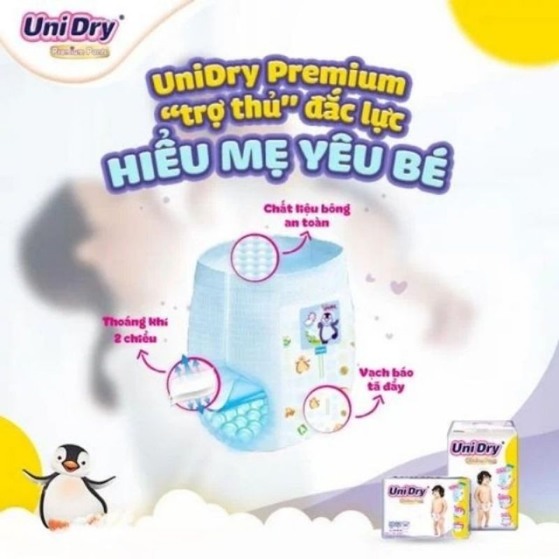 Tã Quần Cao Cấp UniDry Premium M60/ L54/ XL48