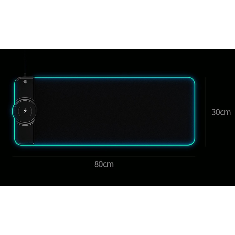 Lót chuột to 800x300mm, đèn led RGB tích hợp sạc không dây 15W, 10W