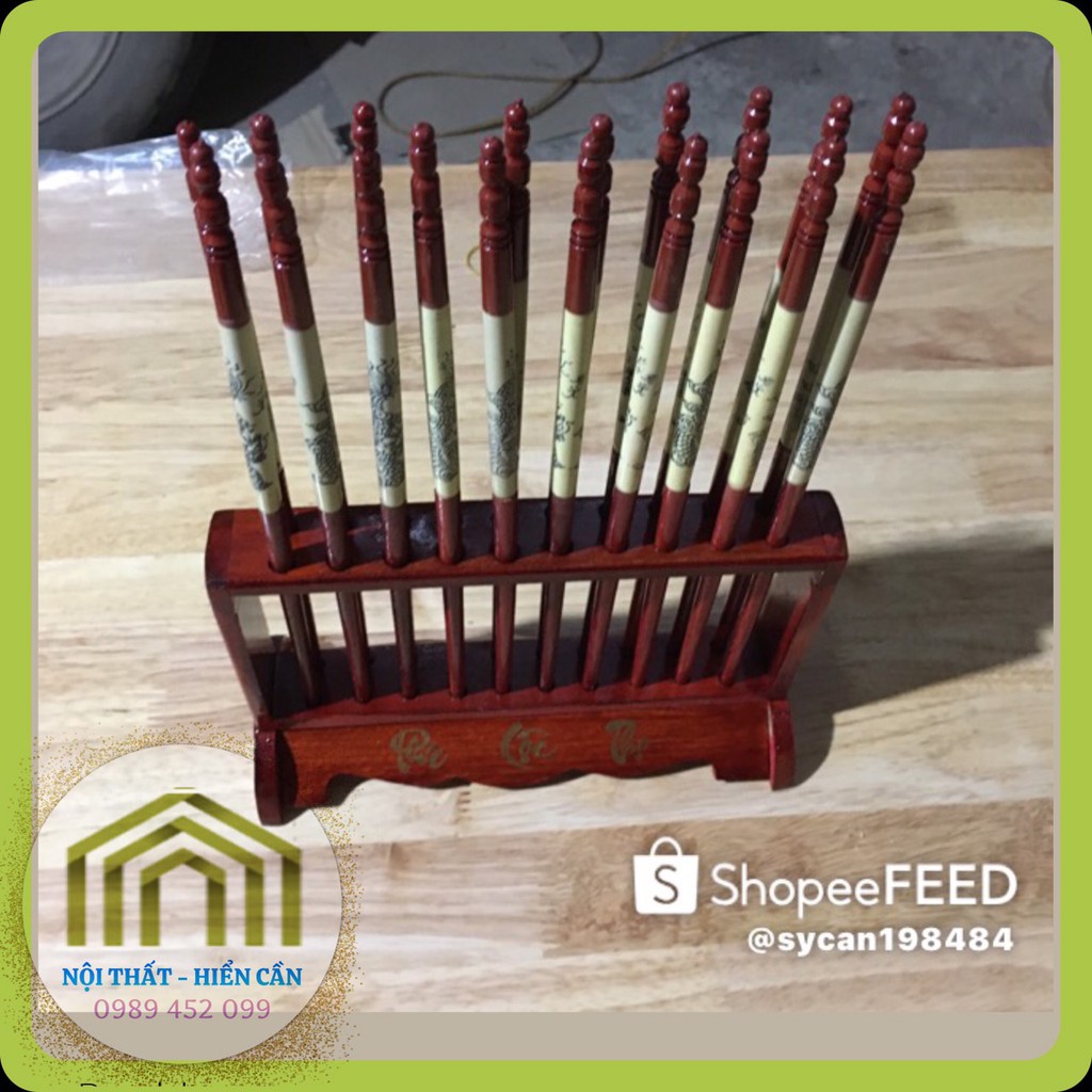 Bộ Đũa Thờ mỹ nghệ gắn đá cao cấp 10 đôi