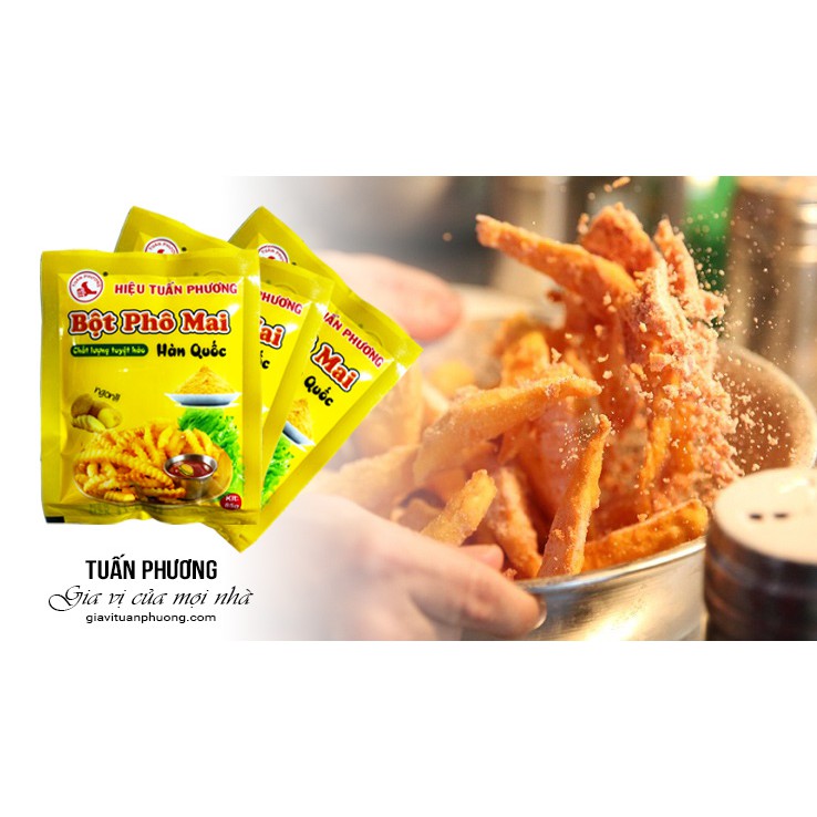 Bột phô mai Hàn Quốc Hiệu Tuấn Phương 85g - Bột phô mai lắc bánh gạo, khoai tây chiên, gà rán chuẩn vị