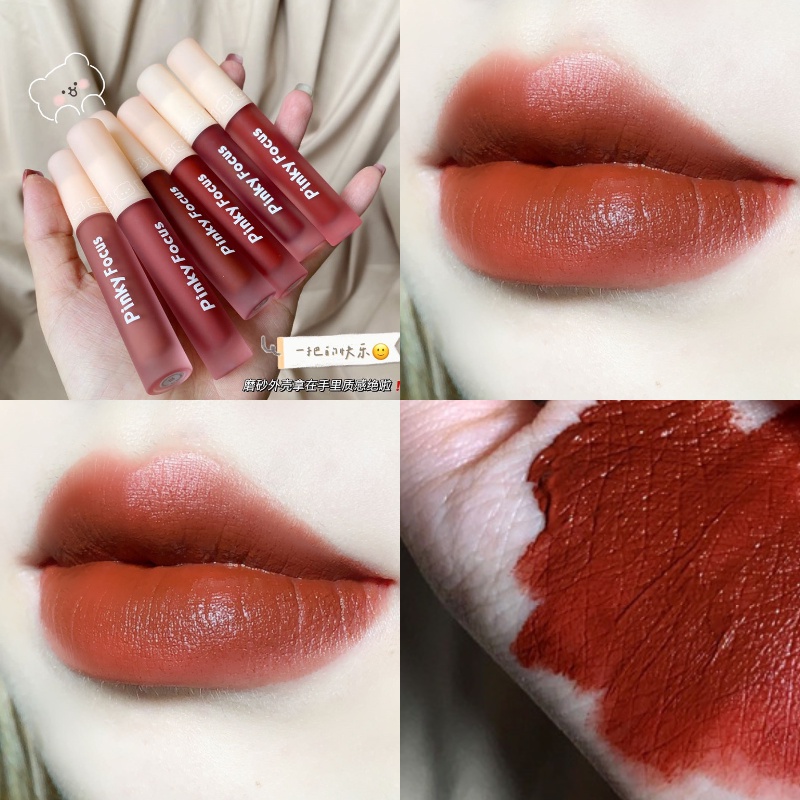 [Hàng mới về] Son kem lì Pinkyfocus kháng nước lâu trôi phù hợp đi dự tiệc