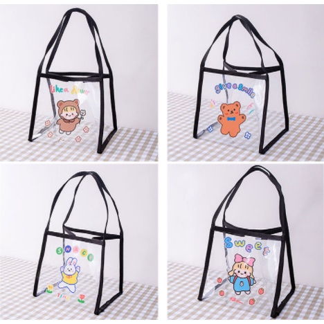 Túi xách tote trong roro jump viền đen TXT12 túi xách Hologram túi Ulzzang cute dễ thương thời trang