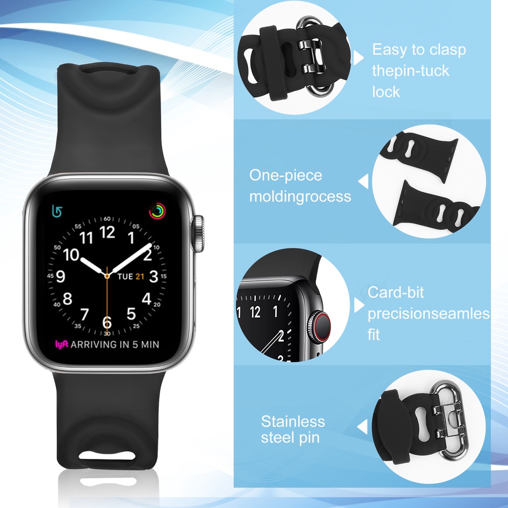 Dây Đeo Silicon Mềm Thời Trang Cho Đồng Hồ Thông Minh Apple Watch 41 / 40 / 38mm 49 / 45 / 44 / 42mm Series Ultra / 8 / 7 / SE / 6 / 5 / 4 / 3 / 2 / 1