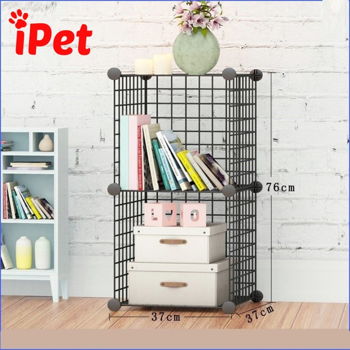 Kệ Tủ Lắp Ghép Lưới Sắt Đa Năng ( TẶNG KÈM CHỐT ) - Combo 2 Ô - iPet Shop