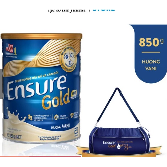 Sữa Ensure Gold hương Vani/Cà phê/Lúa mạch 850g