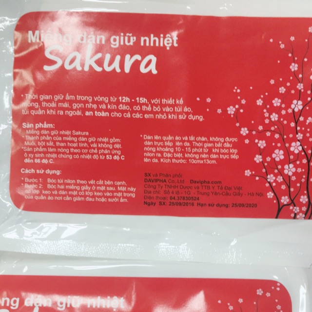 Miếng dán giữ nhiệt sakura
