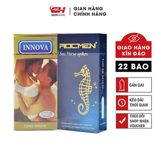 Bao Cao Su Innova vàng và bcs Rocmen cá ngựa gân gai giúp tăng cảm xúc -GEMHOME