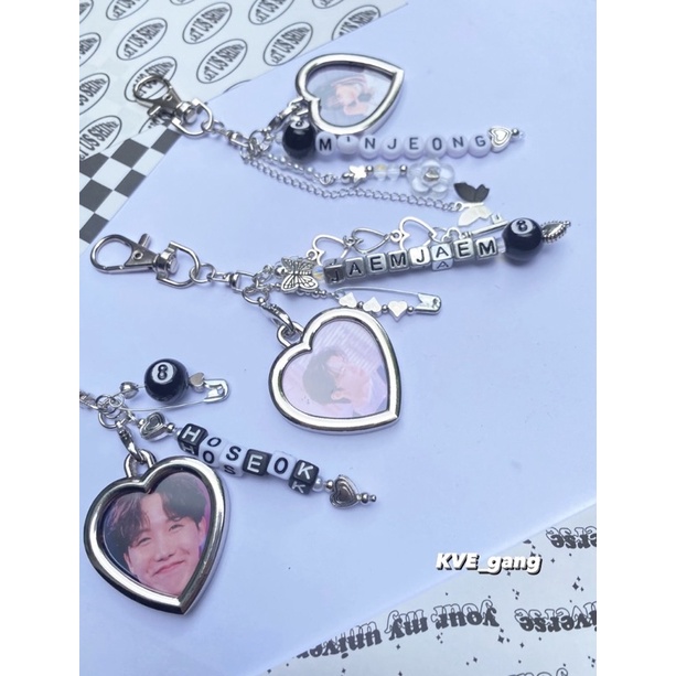 Keyring móc khoá handmade kèm khung để ảnh dùng để trang trí binder, balo, case,…🎱🎱