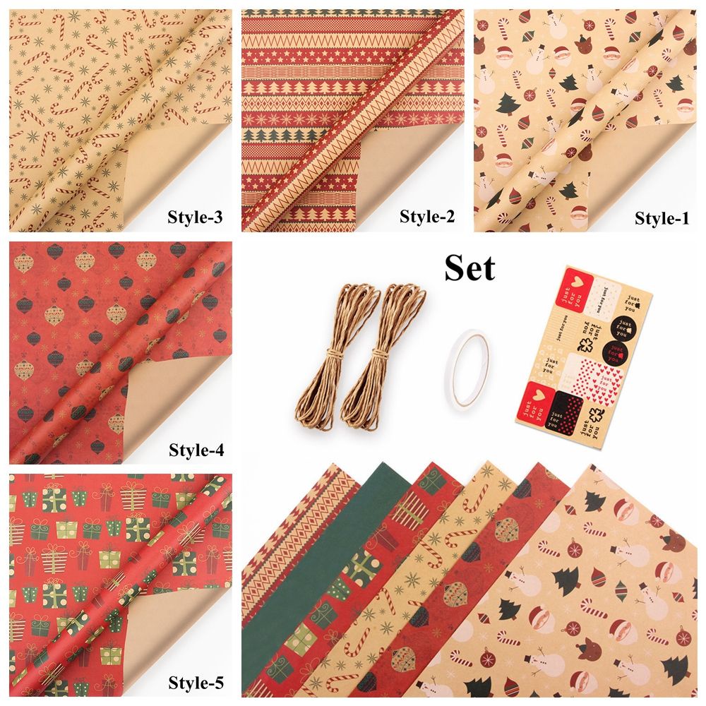 Giấy gói quà thủ công DIY họa tiết giáng sinh có thể tái sử dụng