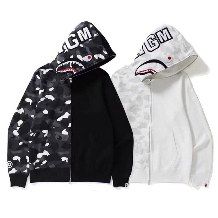 【Quick Shipment】【In Stock】New Bape Shark Camouflage Hoodie Jacket Men Women Casual Sweater Luminous