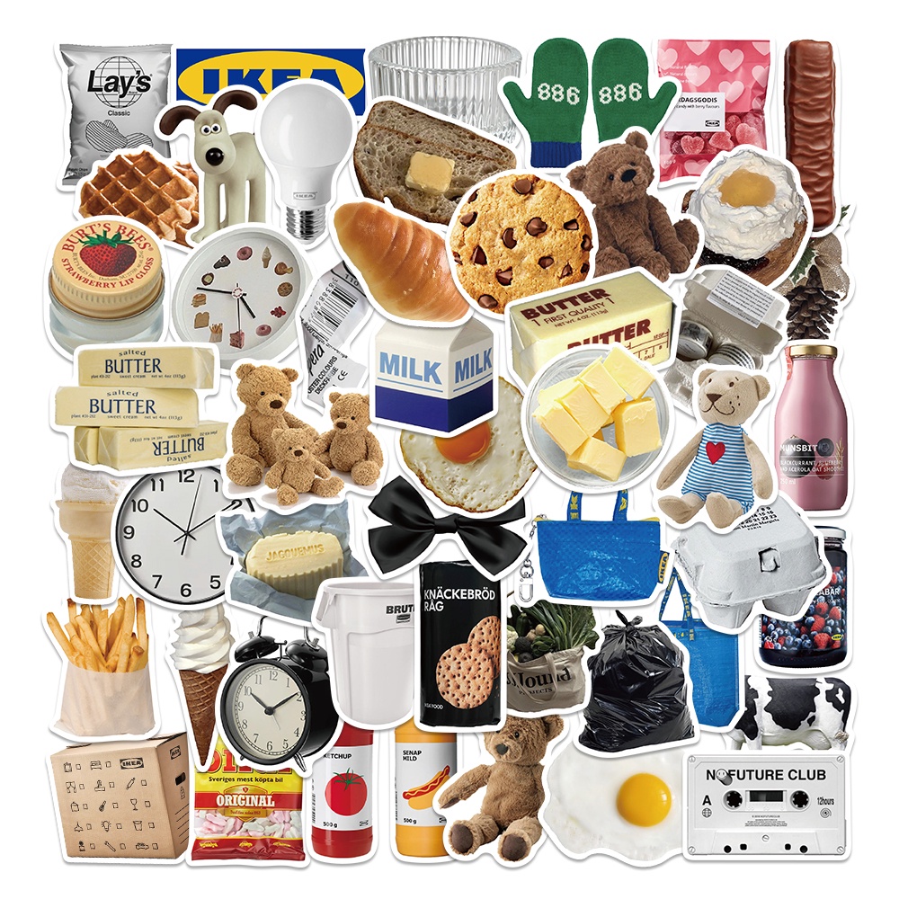 IKEA Bộ 50 Miếng Dán Trang Trí Cho Điện Thoại ipad Chống Thấm Nước Kiểu retro