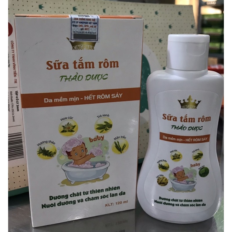 Sữa Tắm Gội Trẻ Em Thảo Dược Kingphar - giảm rôm sảy ,mề đay - Chai 100ml