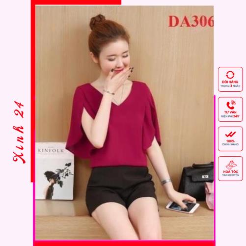 Áo sơ mi tay loe cổ chữ v trẻ trung phong cách Jina | BigBuy360 - bigbuy360.vn