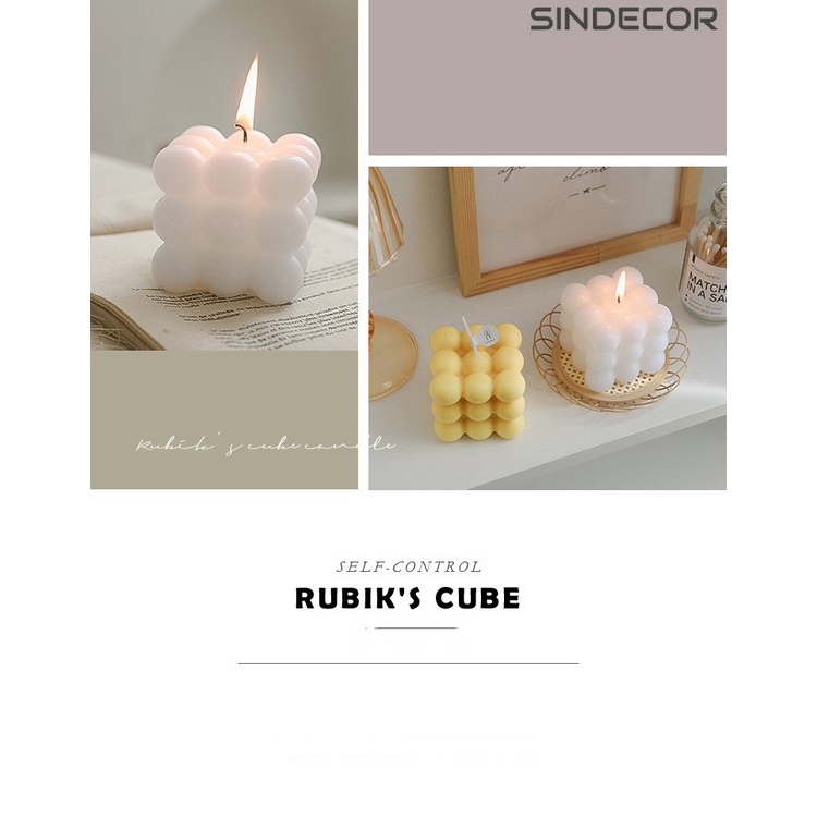 Nến thơm rubik rubic đậu nành tự nhiên nến khối lập phương decor sindecor