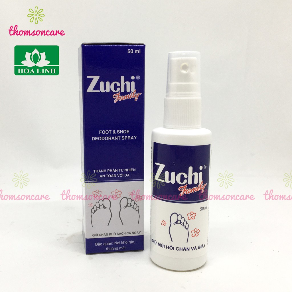 Combo 2 lọ khử hôi chân hôi giày Zuchi Family xịt thơm giầy dép