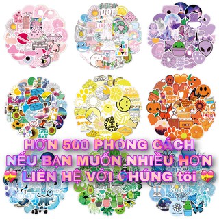 ❤️OVER 500 STYLES ❤️50pcs Stickers VSCO Bộ 50 Miếng Dán Graffiti Nhiều Màu Sắc