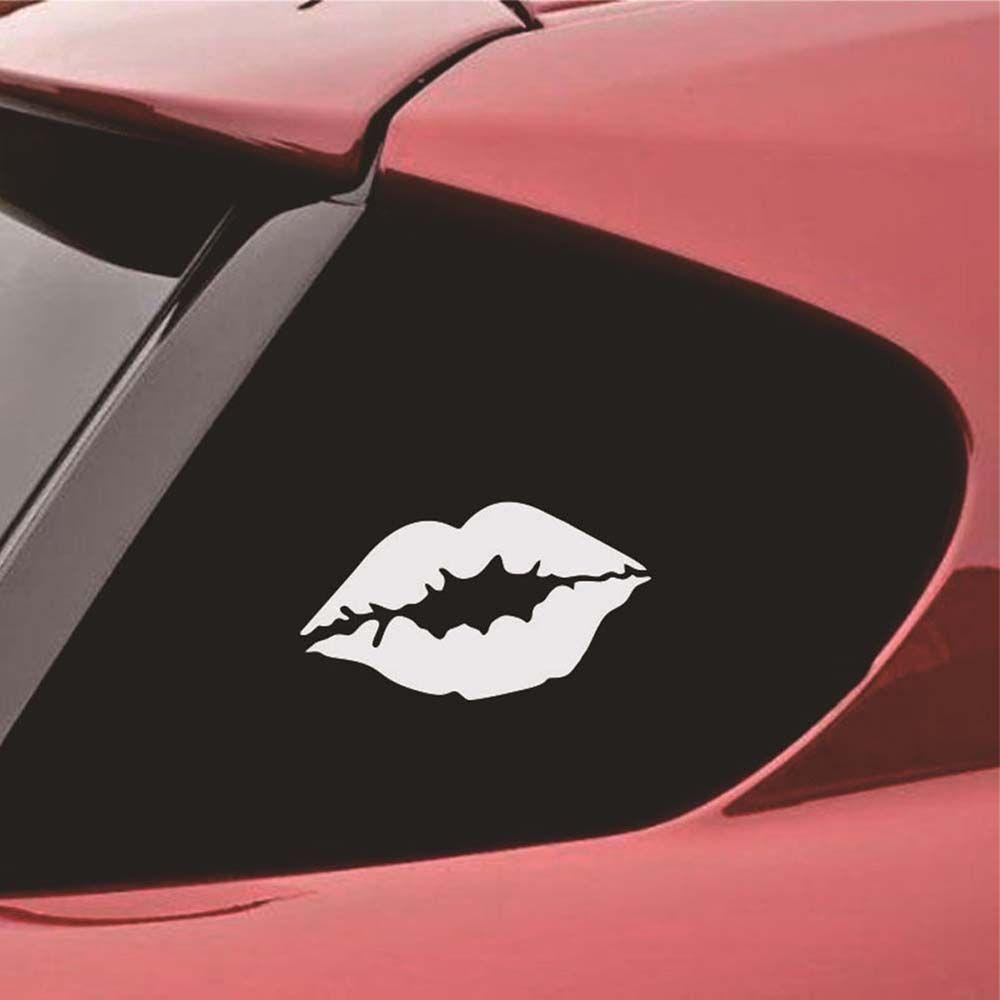DARNELL Nhãn Dán Trang Trí Xe Hơi / Xe Máy Hình Đôi Môi Độc Đáo Bằng Vinyl Chống Thấm Nước