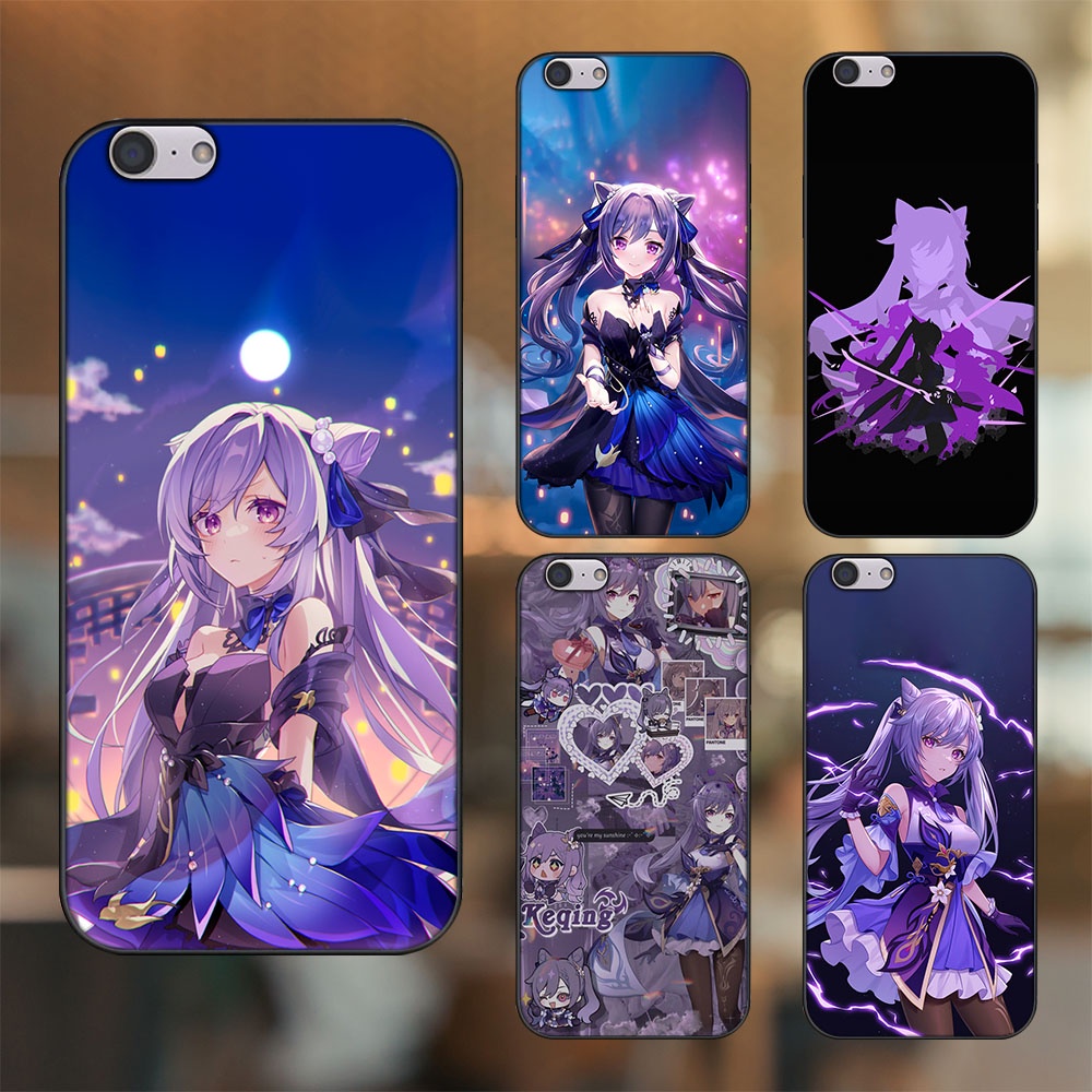 Ốp lưng Oppo A39, F3 Lite viền đen in hình Keqing Genshin Impact