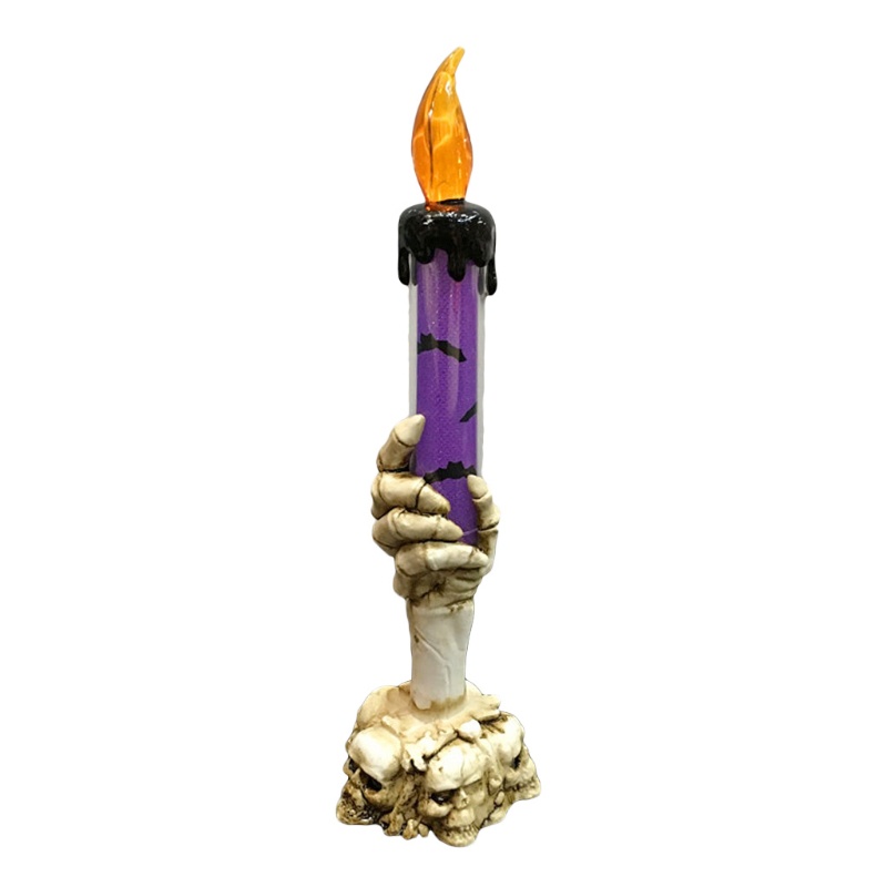 Đèn LED Điện Tử Hình Bàn Tay Đầu Lâu Không Khói Trang Trí Halloween