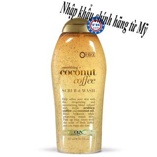 Sữa tắm tẩy tế bào chết ogx coconut coffee 577ml - mỹ